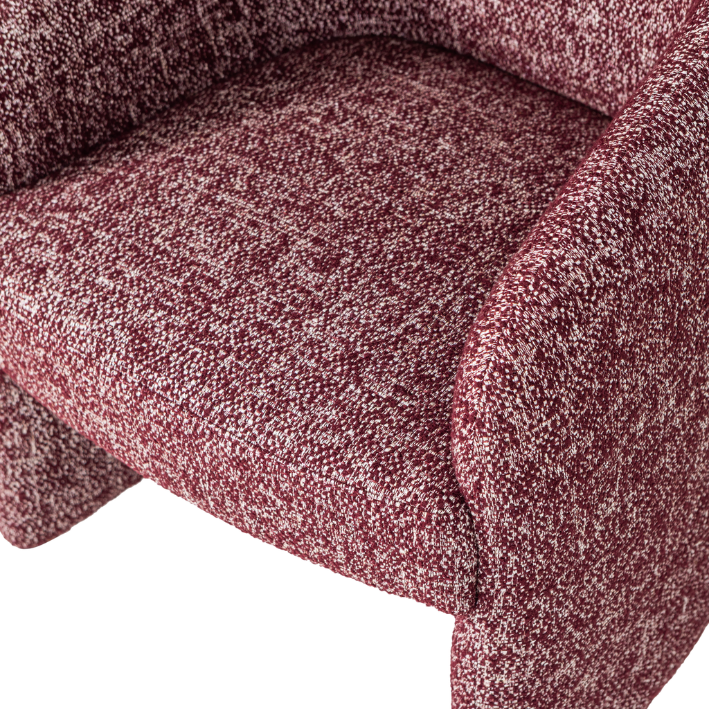 CORDO DINING CHAIR WITH WHEELS BURGUNDY RED MELANGE [fsc]