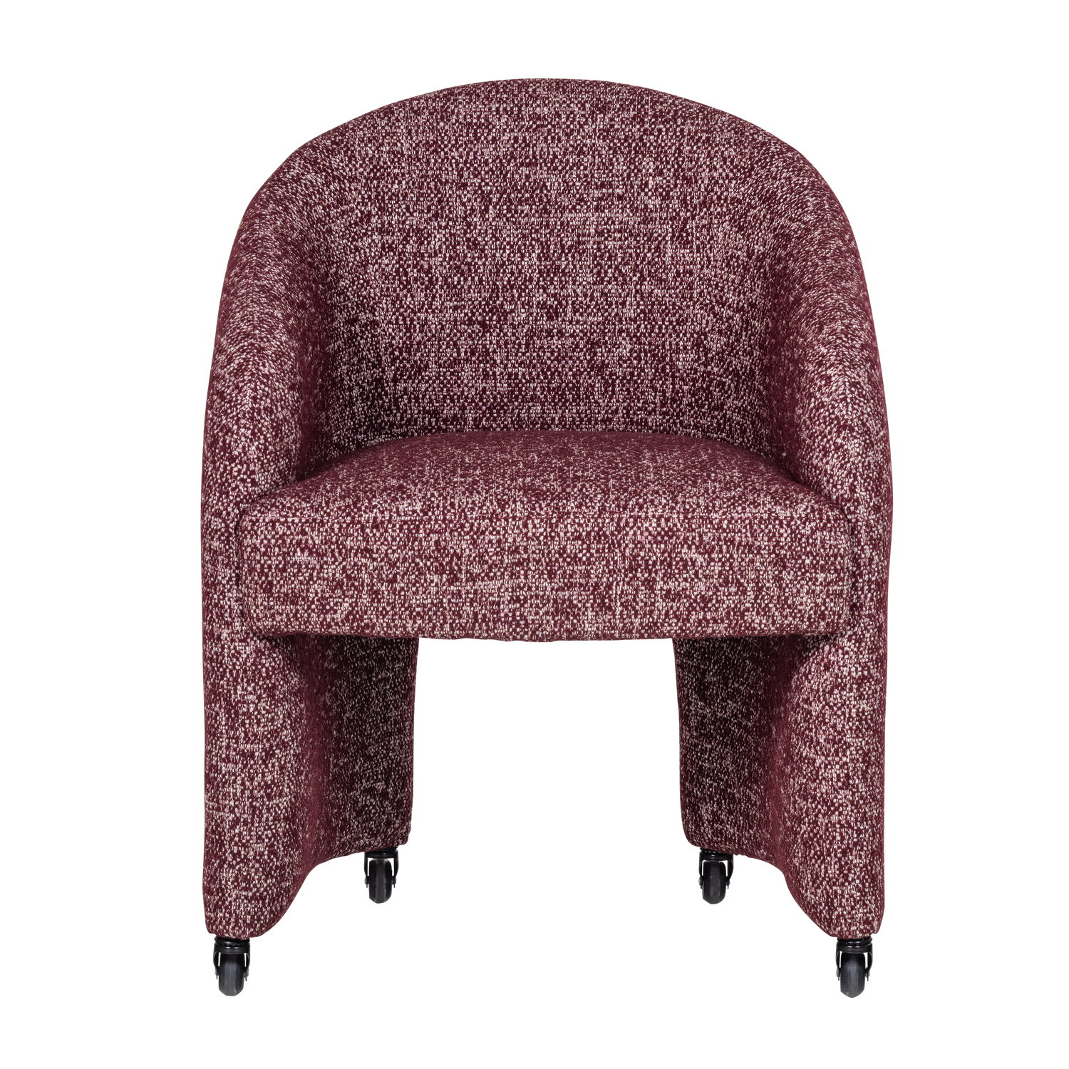 CORDO DINING CHAIR WITH WHEELS BURGUNDY RED MELANGE [fsc]