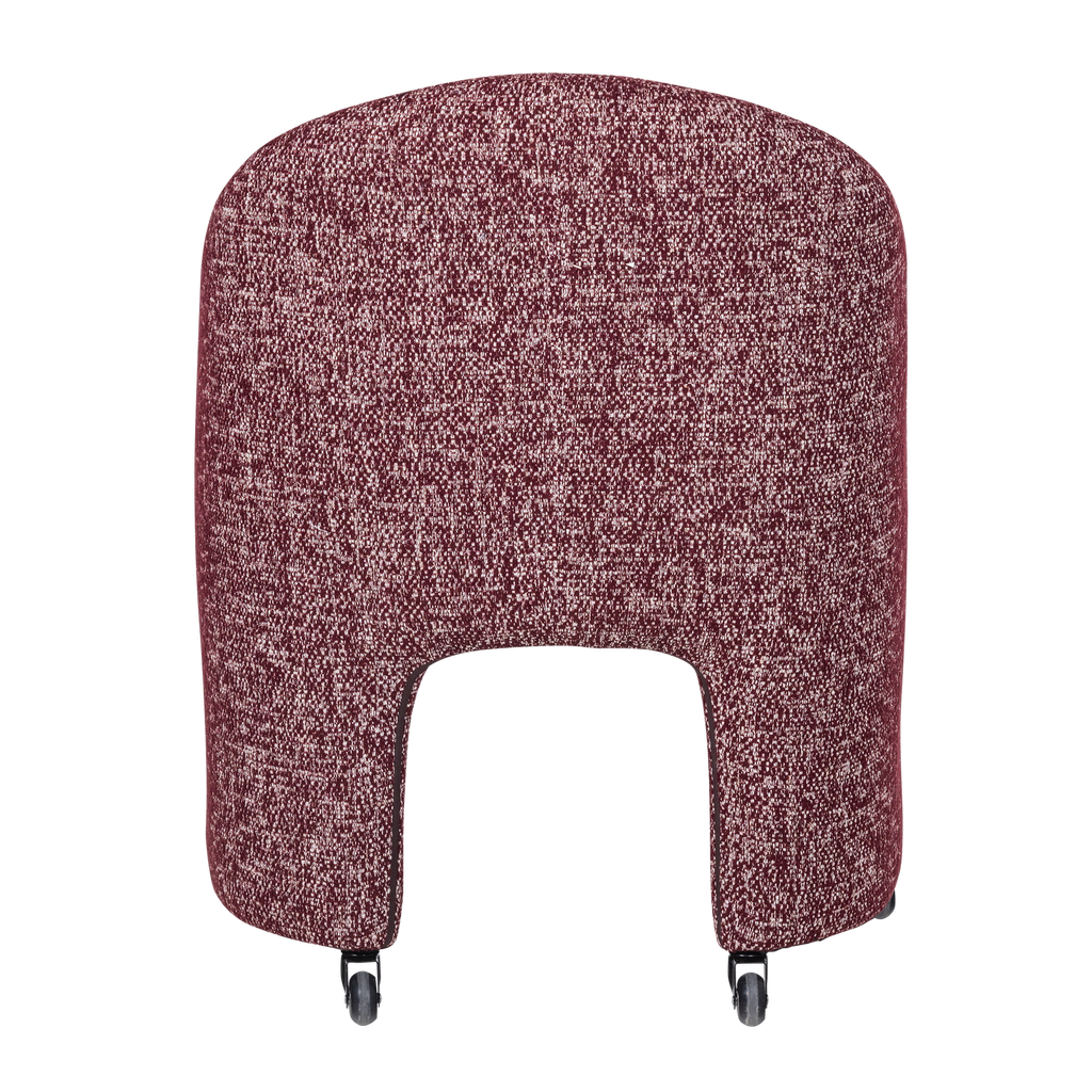 CORDO DINING CHAIR WITH WHEELS BURGUNDY RED MELANGE [fsc]