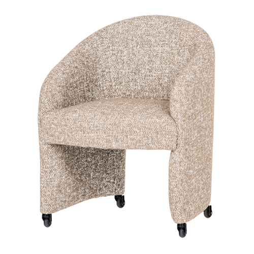 CORDO DINING CHAIR WITH WHEELS NATURAL MELANGE [fsc]