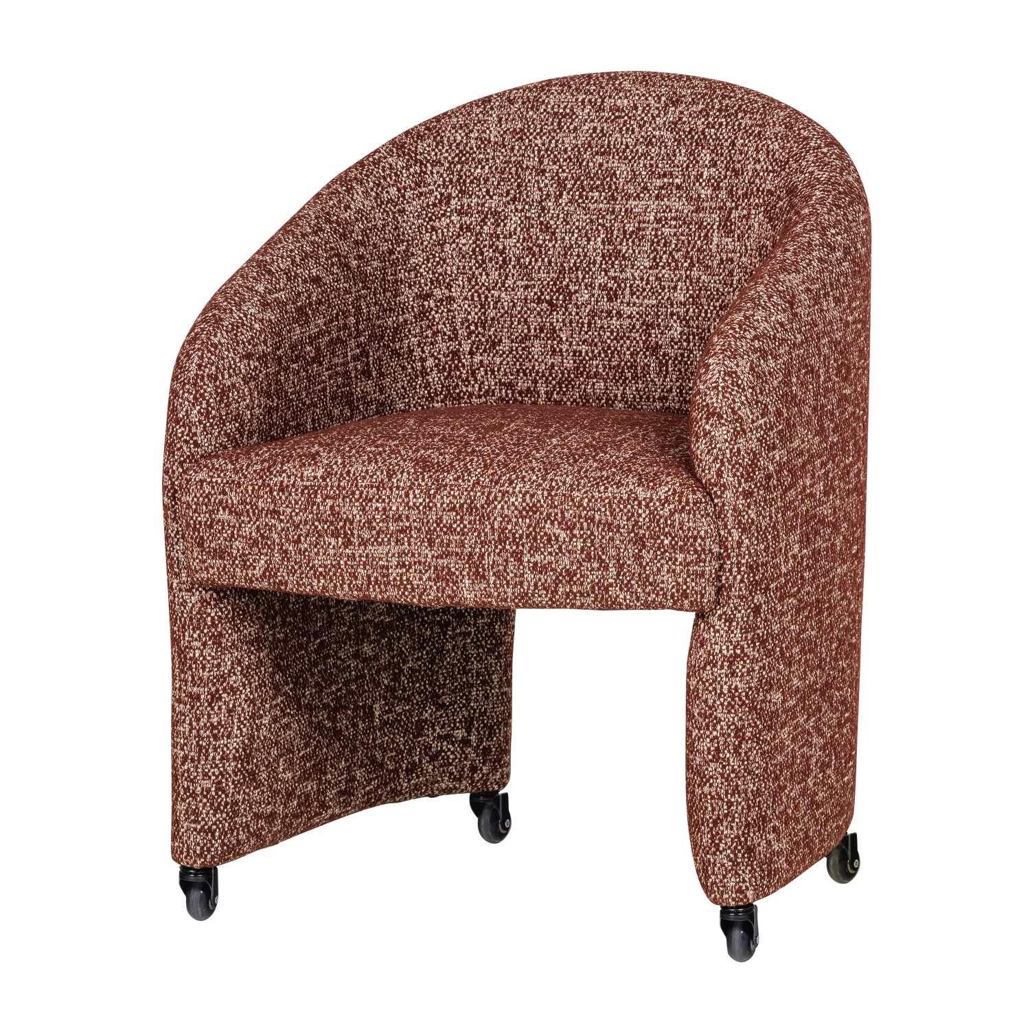 CORDO DINING CHAIR WITH WHEELS RUST BROWN MELANGE [fsc]