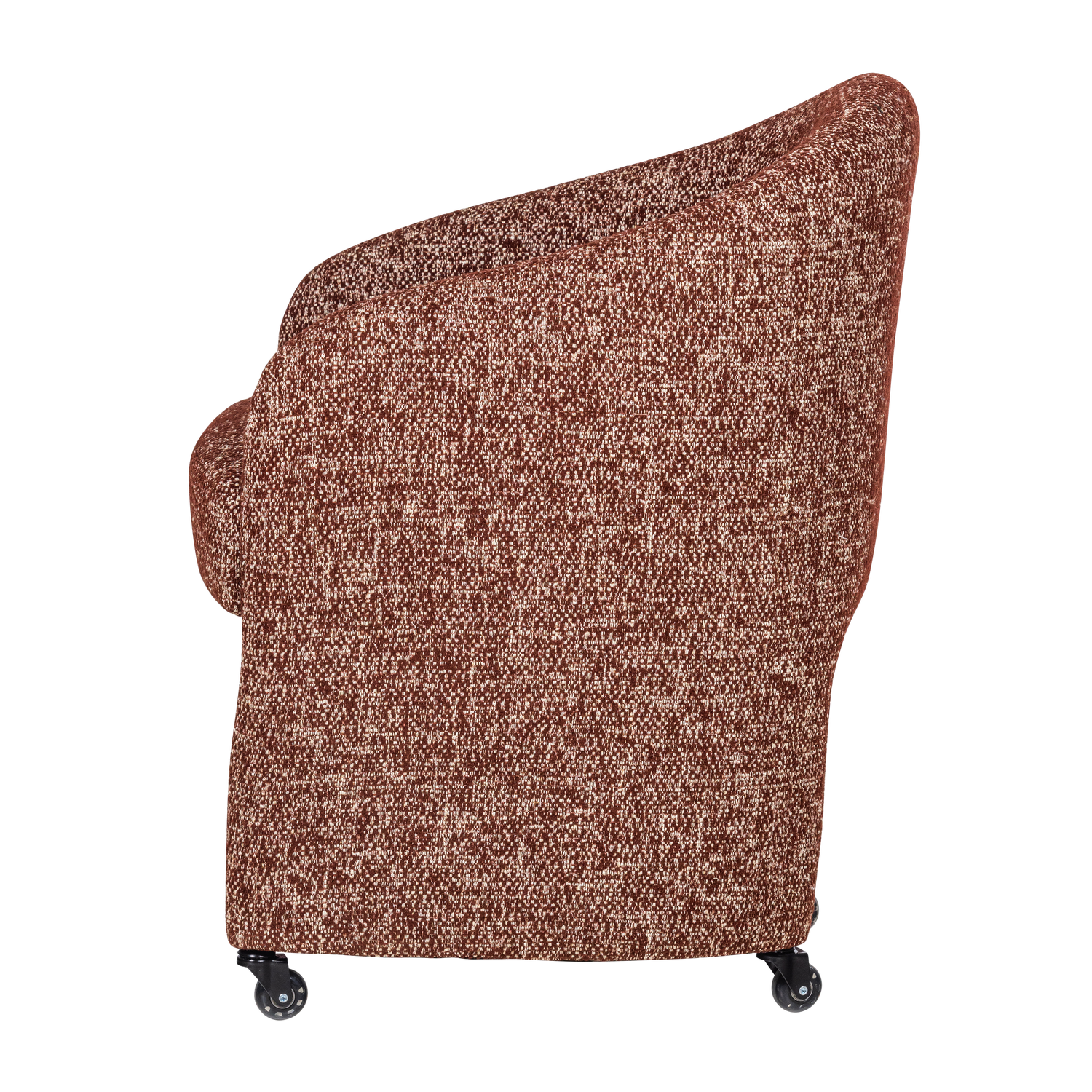 CORDO DINING CHAIR WITH WHEELS RUST BROWN MELANGE [fsc]