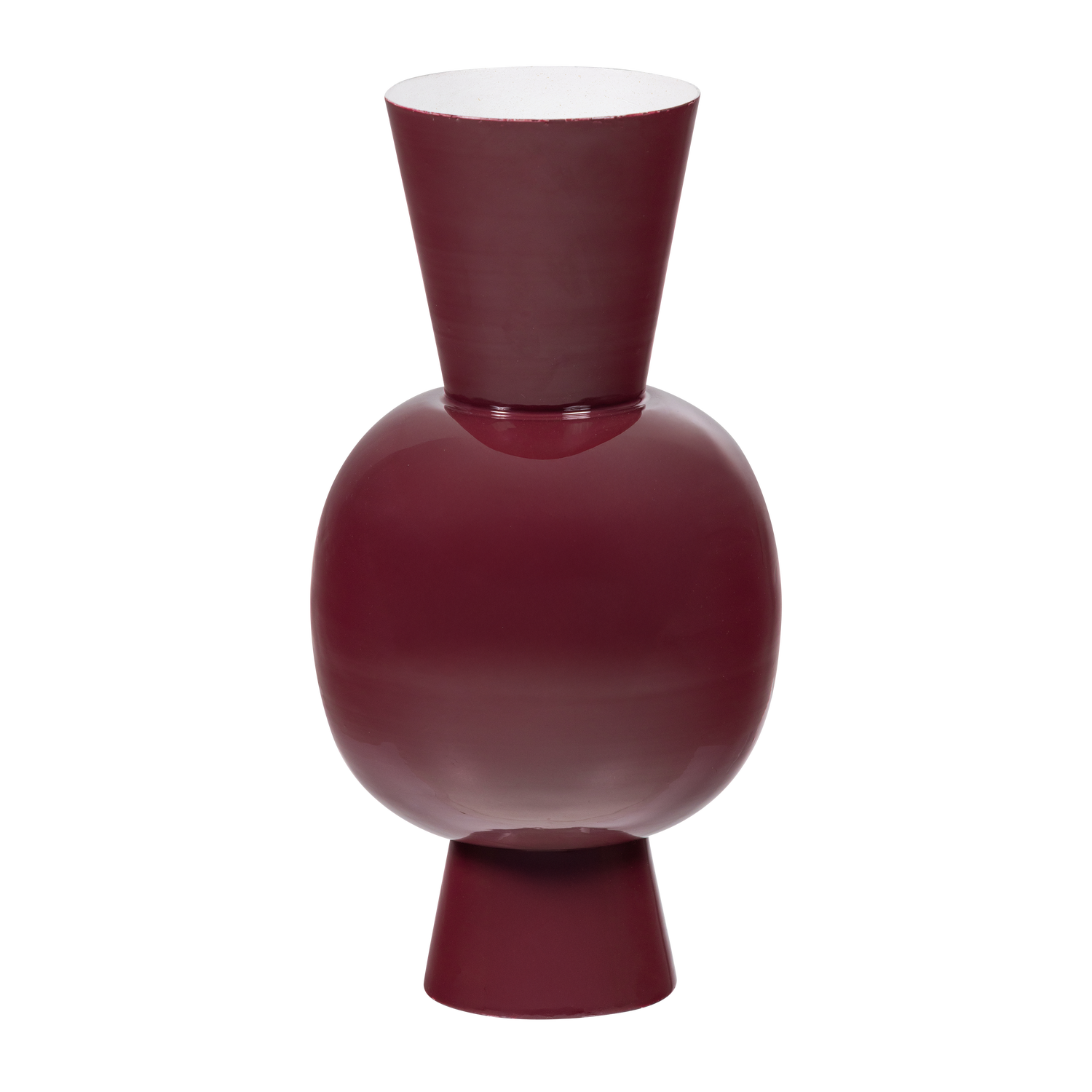 AURI VASE 38X20 CM METAL HIGH GLOSS WINERED