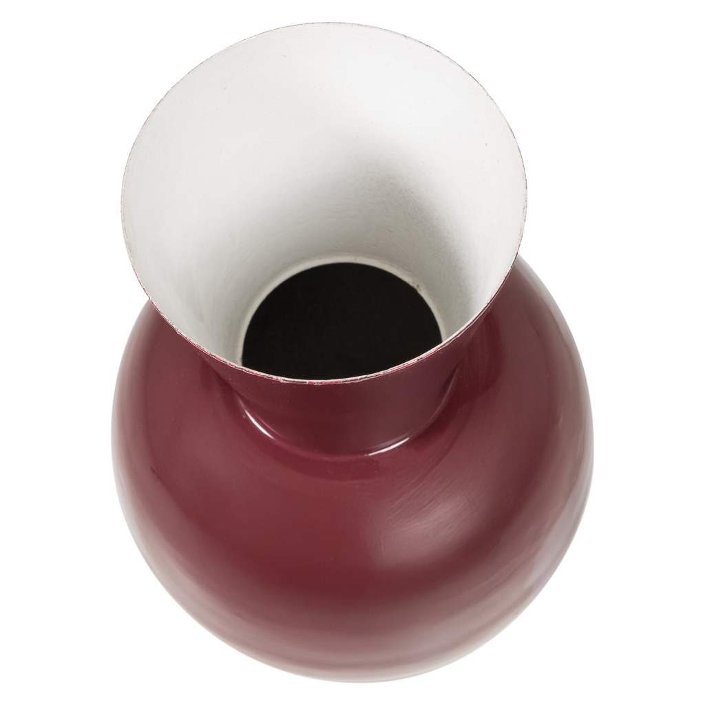 AURI VASE 38X20 CM METAL HIGH GLOSS WINERED