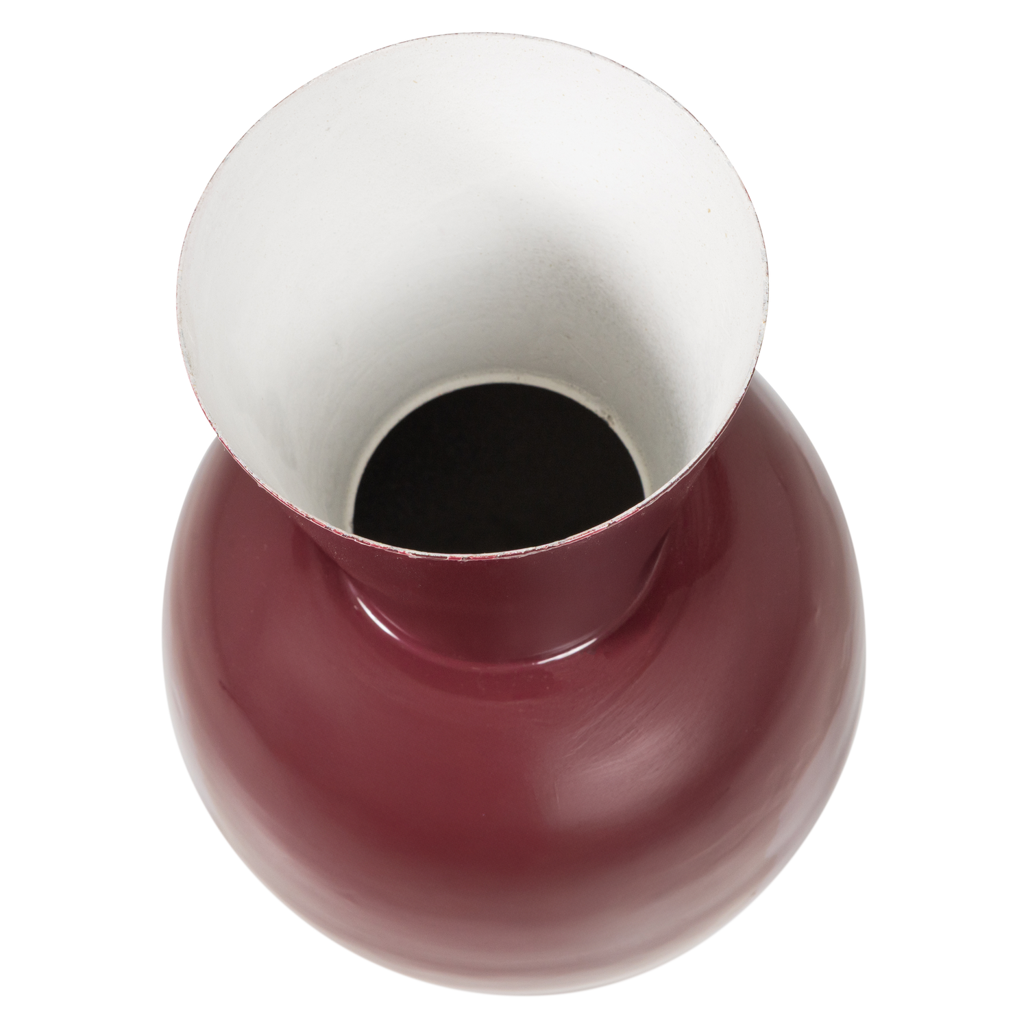AURI VASE 38X20 CM METAL HIGH GLOSS WINERED