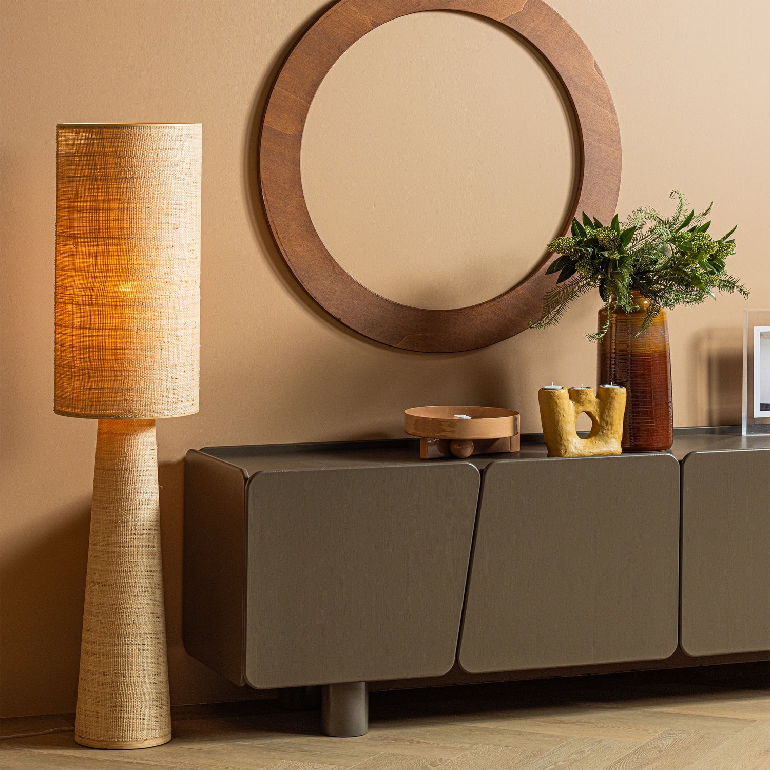SYRO FLOOR LAMP RAFFIA NATURAL 130XO30 CM