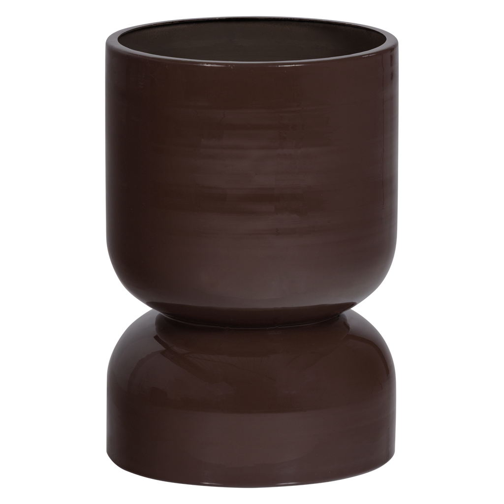 TOVAL PLANT POT LOW METAL HIGH GLOSS PURPLE/BROWN