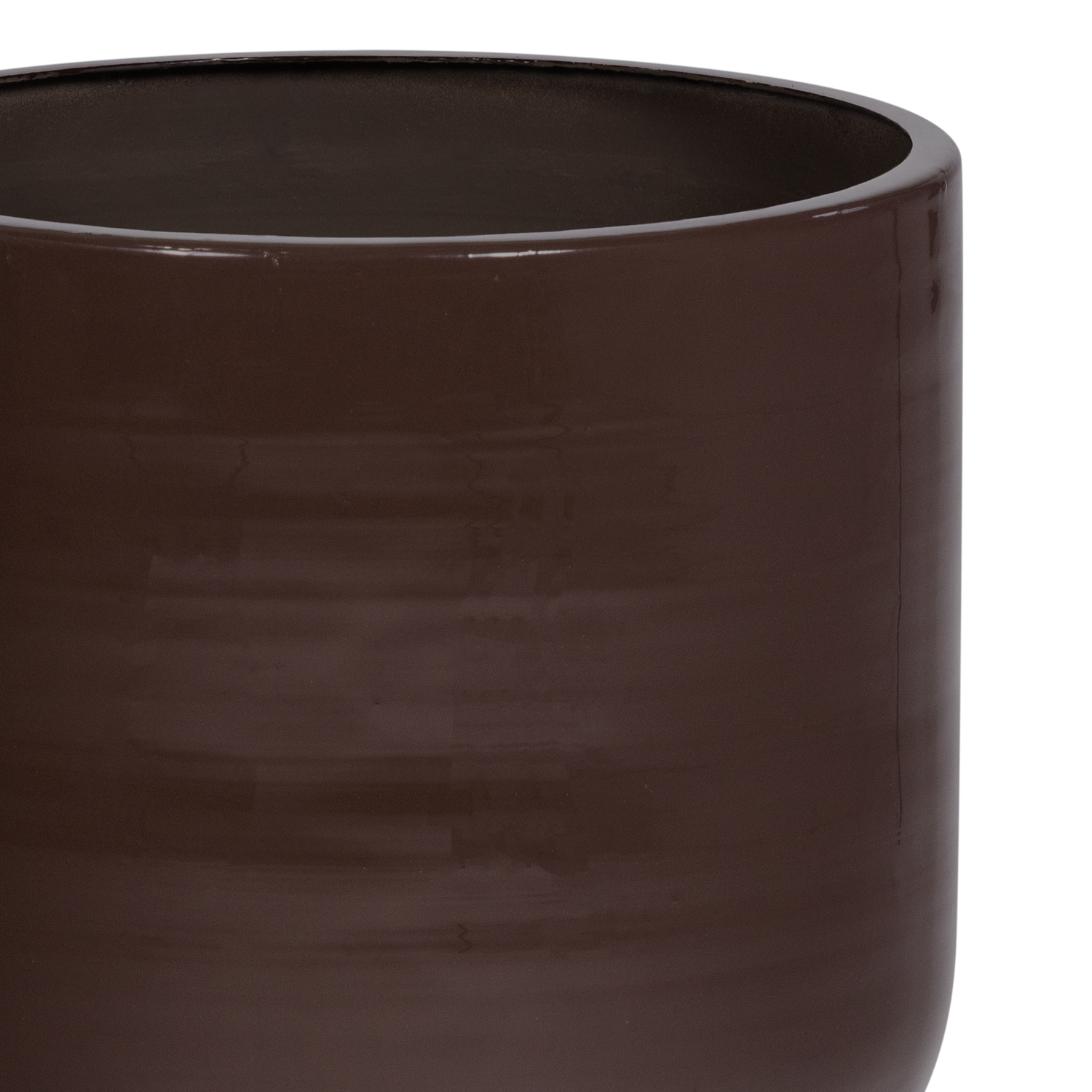 TOVAL PLANT POT LOW METAL HIGH GLOSS PURPLE/BROWN