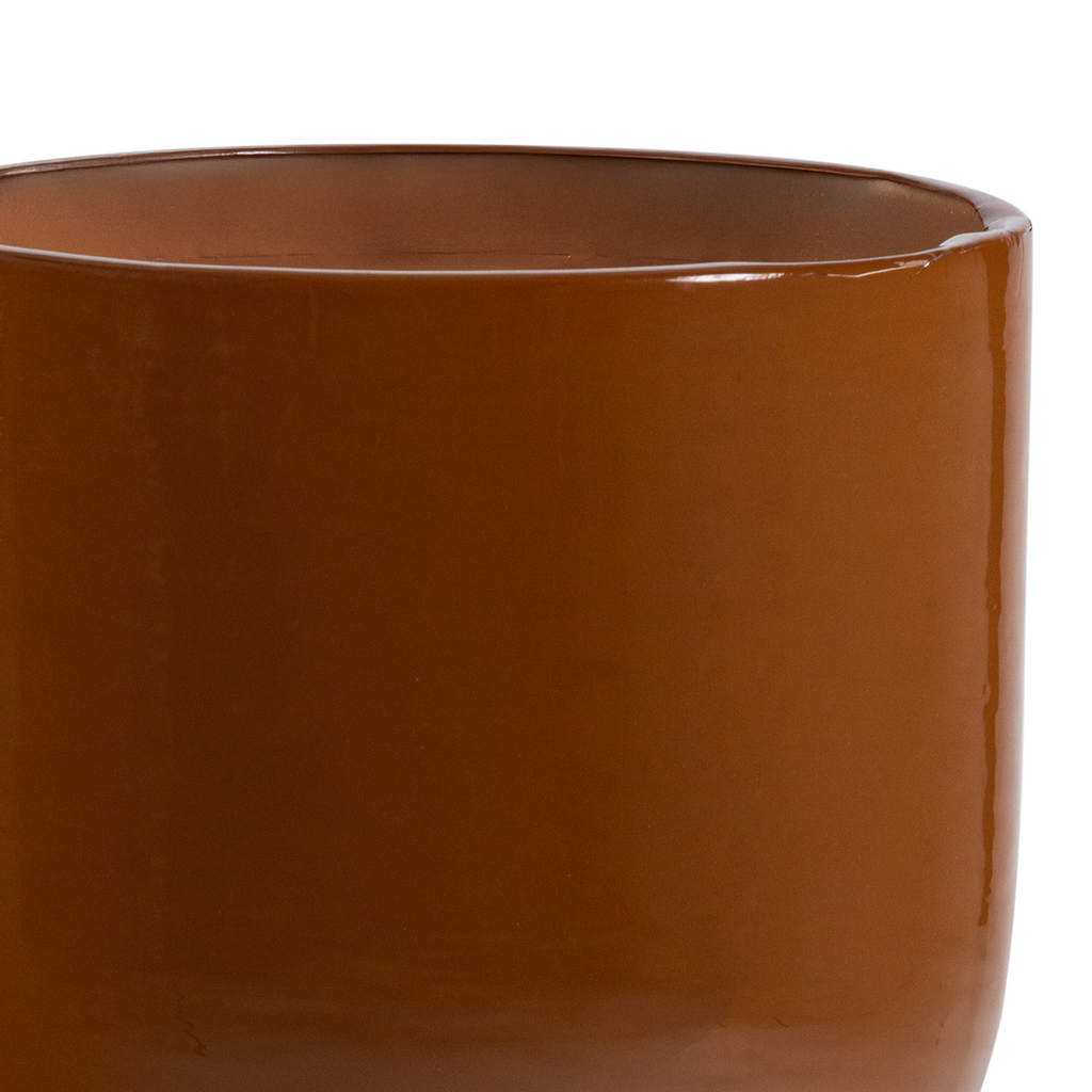 TOVAL PLANT STAND/POT HIGH METAL HIGH GLOSS HONEY YELLOW