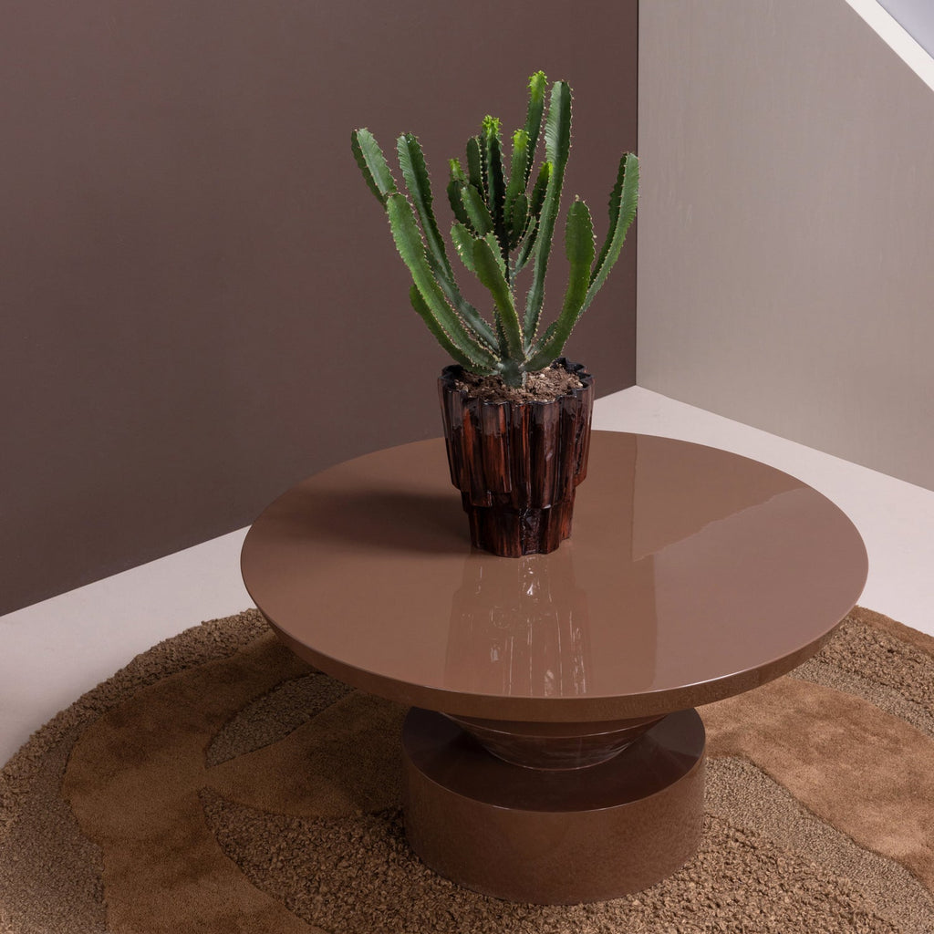 AUREN COFFEE TABLE WOOD HIGH GLOSS BROWN [fsc]
