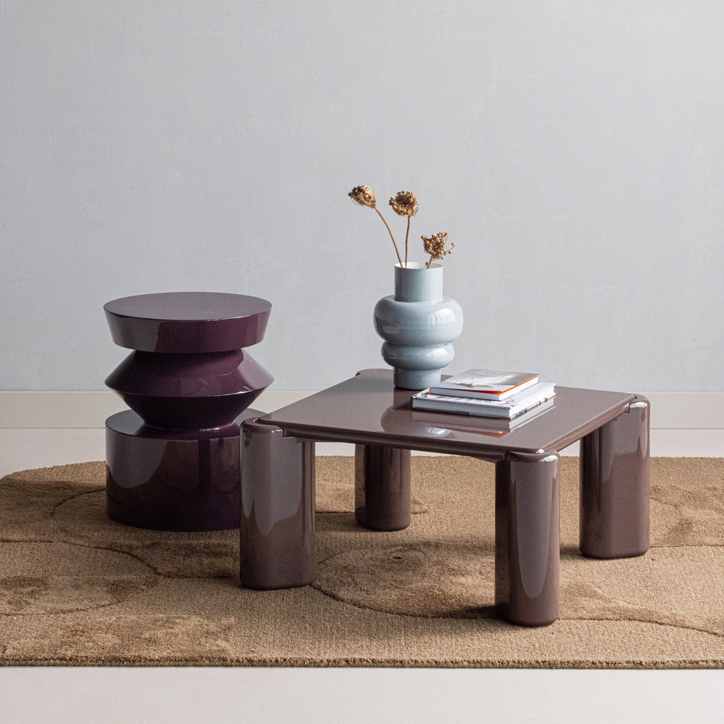 AUREN SIDE TABLE WOOD HIGH GLOSS PURPLE/BROWN [fsc]