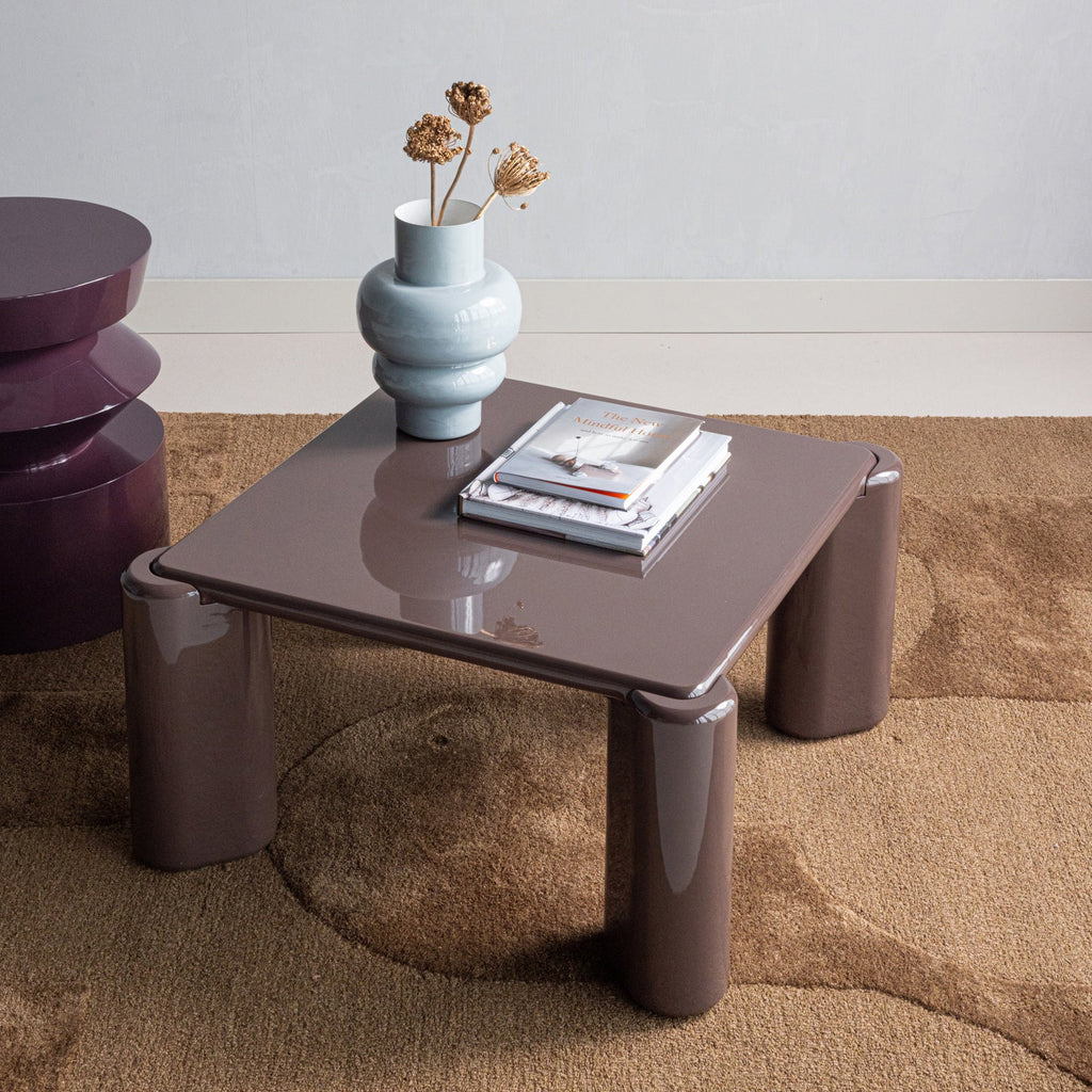 TIVEN COFFEE TABLE WOOD HIGH GLOSS DARK BROWN[fsc]