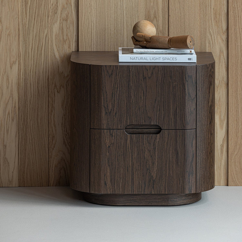 ARVI DRESSER/NIGHT STAND 2 DRAWERS WOOD VENEER BROWN