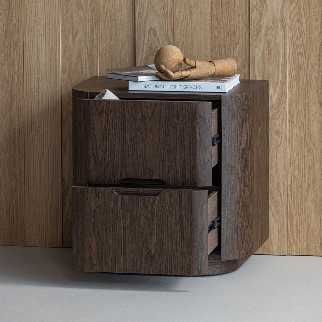 ARVI DRESSER/NIGHT STAND 2 DRAWERS WOOD VENEER BROWN