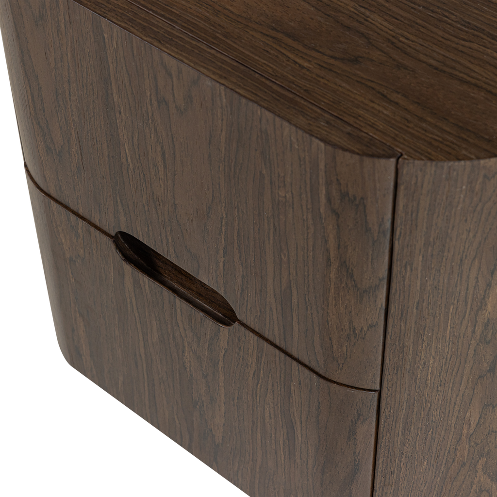 ARVI DRESSER/NIGHT STAND 2 DRAWERS WOOD VENEER BROWN
