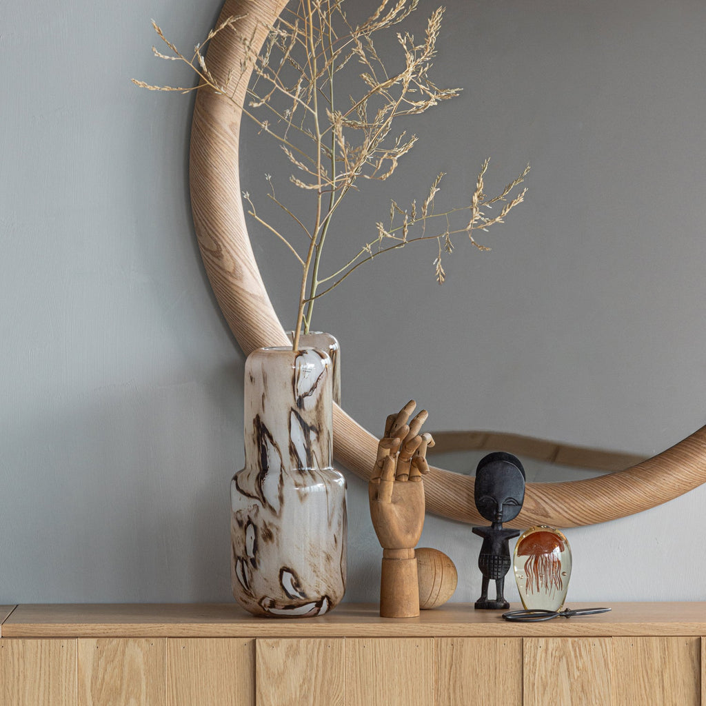 GLIVON MIRROR 100X100 CM WOOD OAK VENEER NATURAL