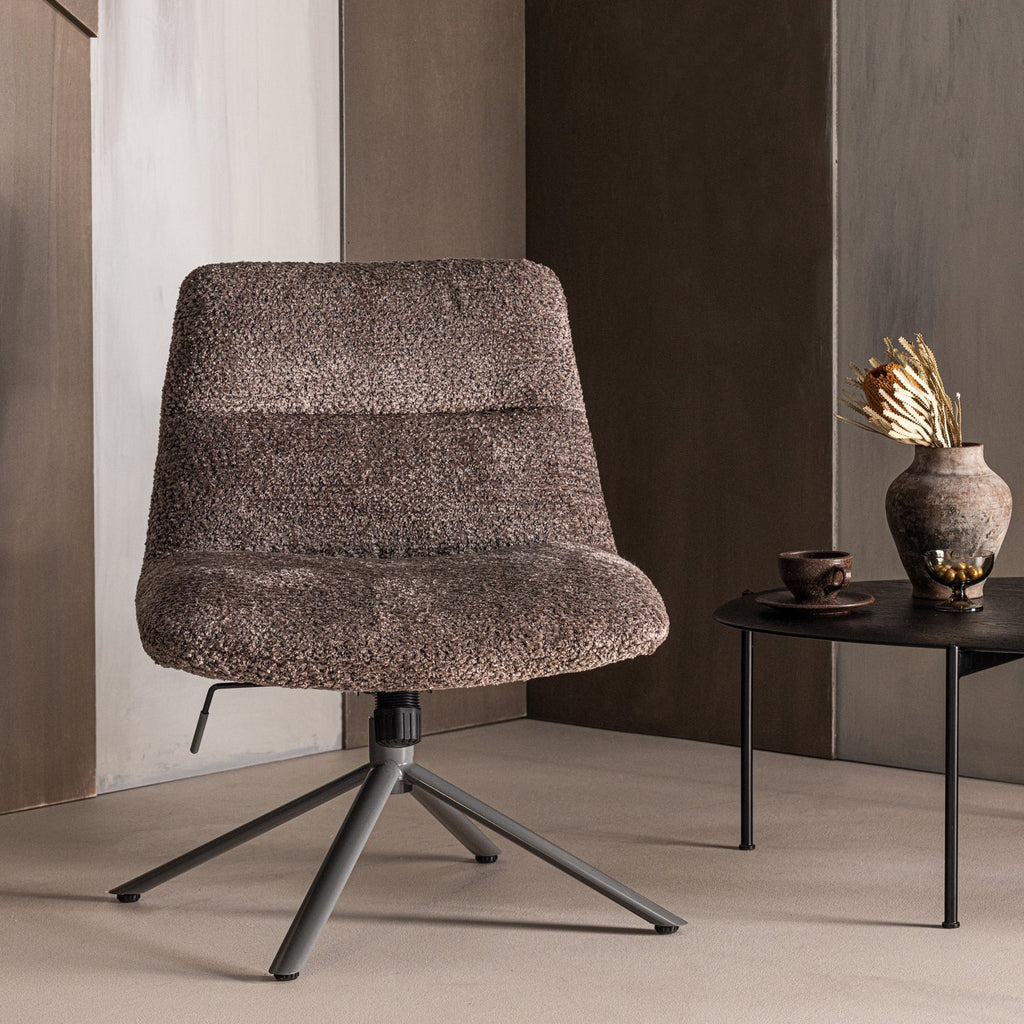 SOREN ADJUSTABLE SWIVEL ARMCHAIR WOOLLY BROWN