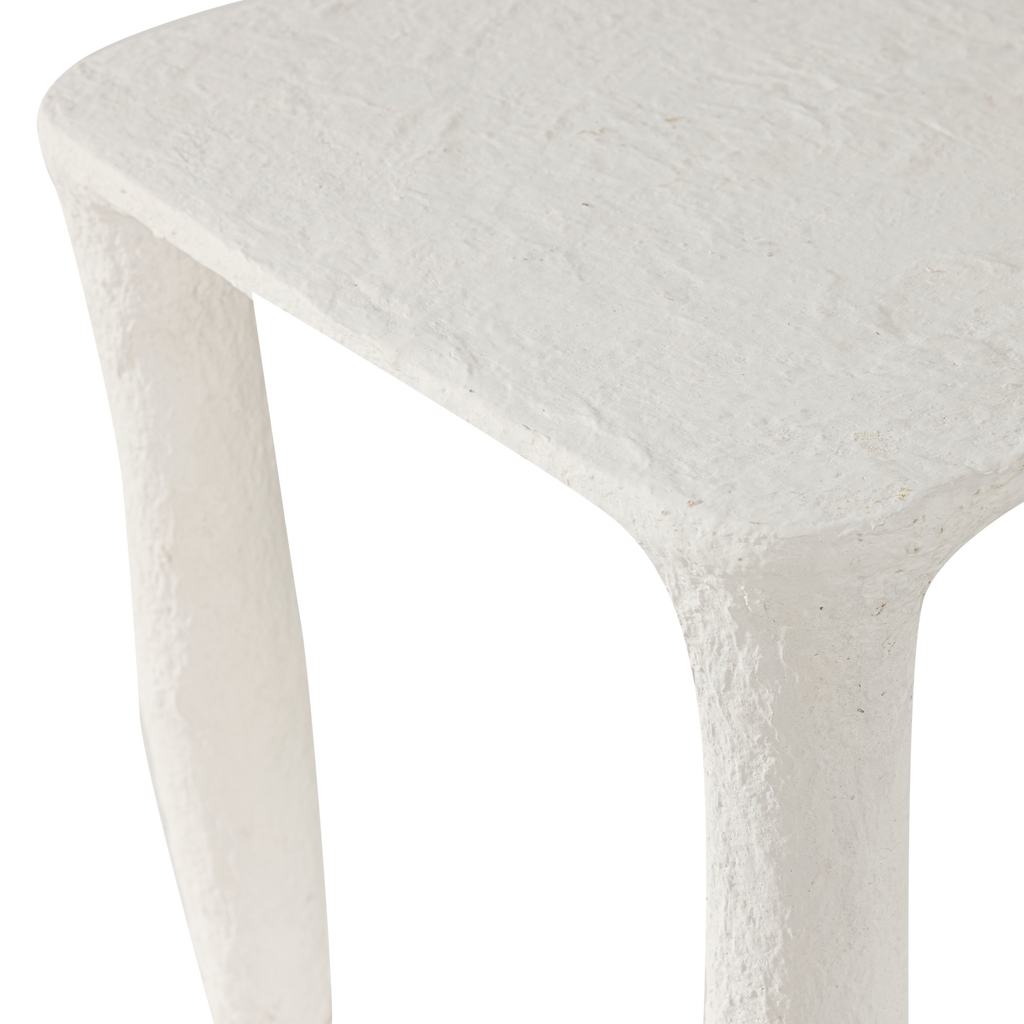VION LOW SIDE TABLE PAPIER MACHE OFF WHITE