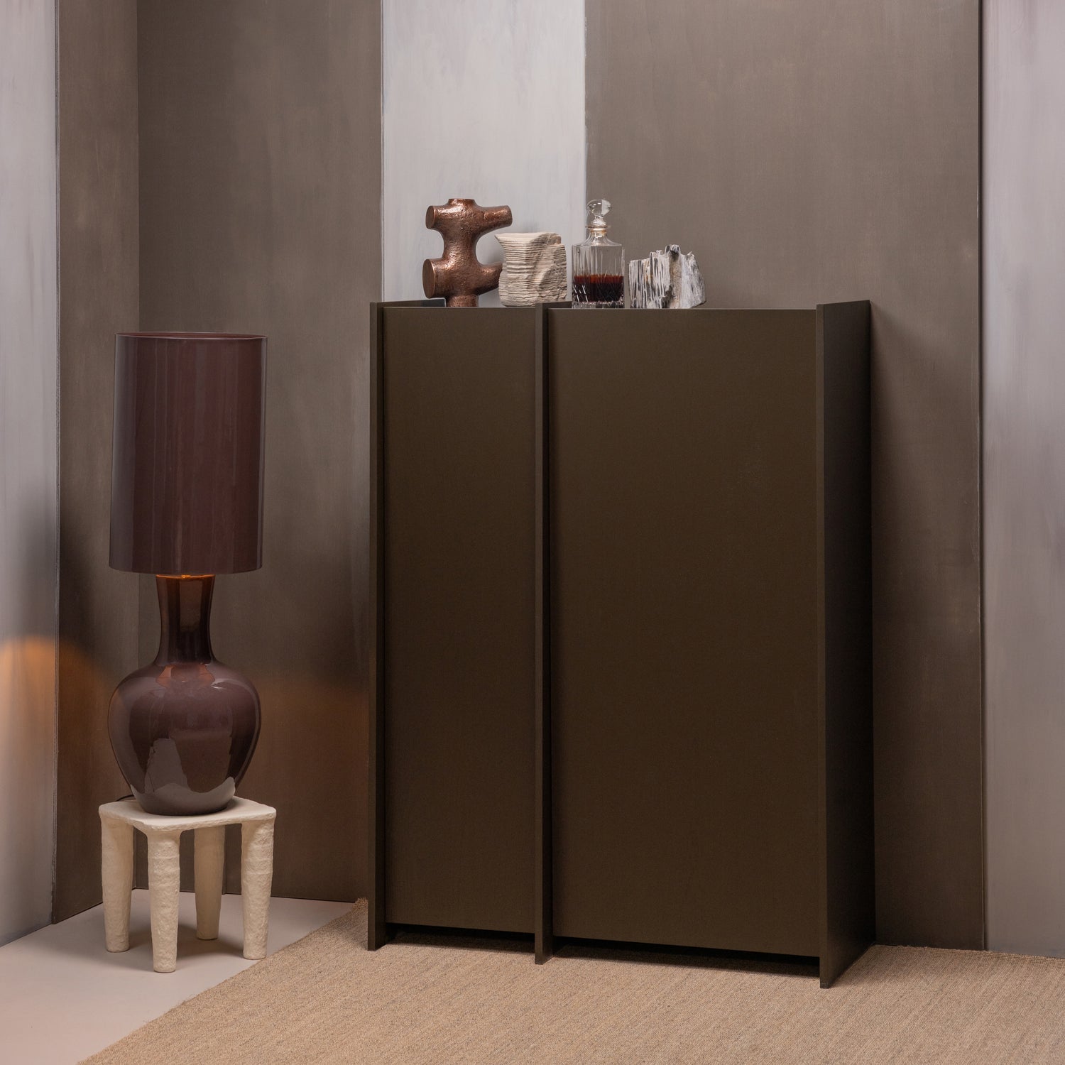 LOA TABLE LAMP XL METAL HIGH GLOSS BROWN