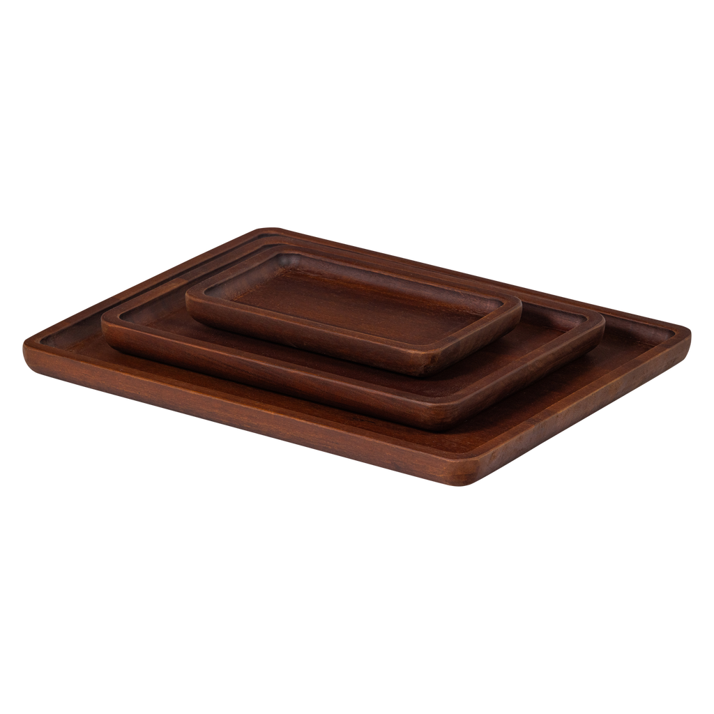 TRAYLA SERVING TRAY MANGO WOOD BROWN - SET OF 3