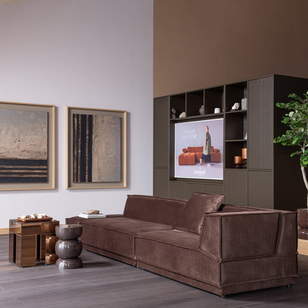 MIRROX SIDE TABLE WOOD MIRROR GLASS BROWN [fsc]