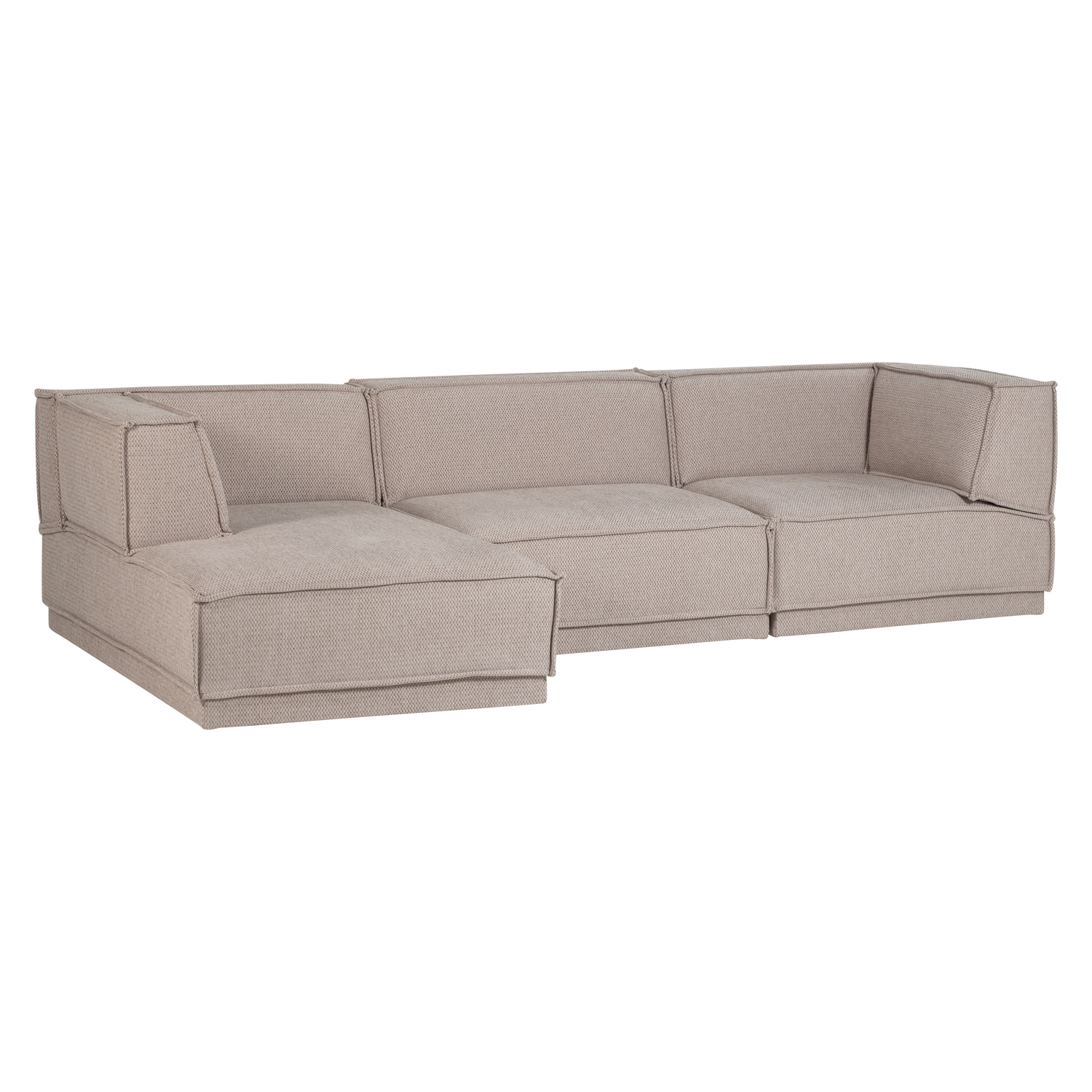 MANU CHAISE LONGUE SOFA LEFT COARSE CHENILLE NATURAL [fsc]