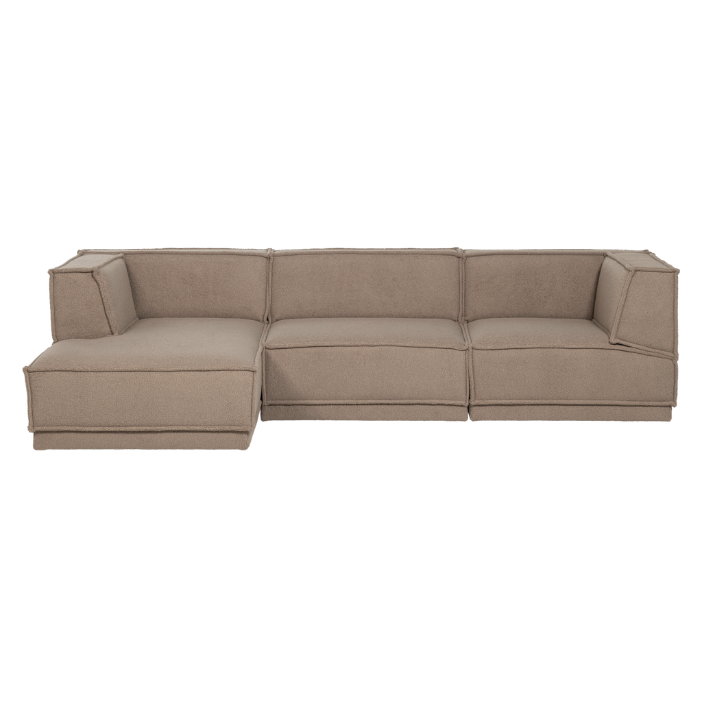 MANU CHAISE LONGUE SOFA LEFT TEDDY TAUPE [fsc]