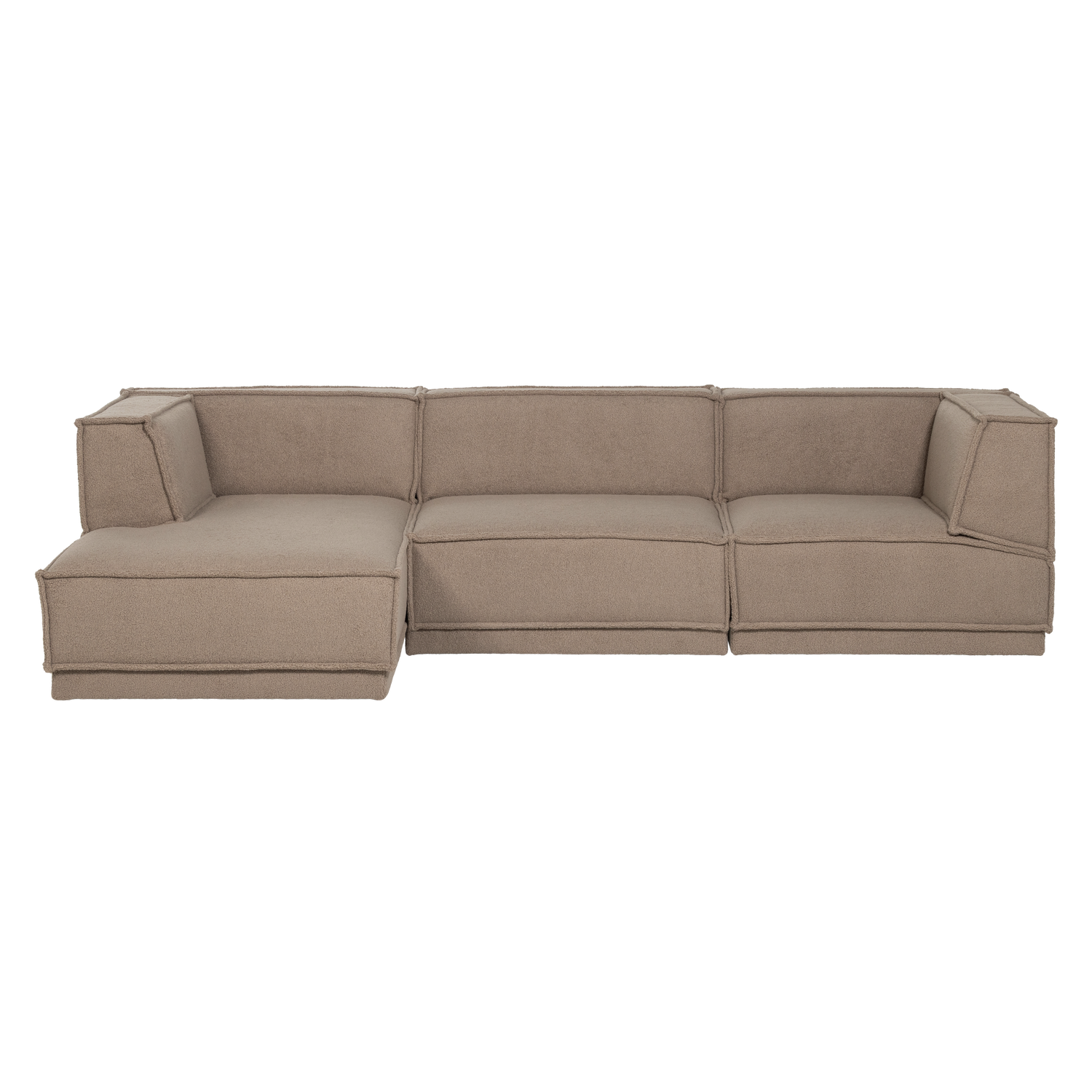 MANU CHAISE LONGUE SOFA LEFT TEDDY TAUPE [fsc]