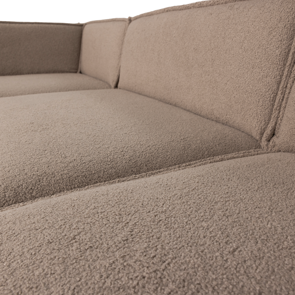 MANU CHAISE LONGUE SOFA LEFT TEDDY TAUPE [fsc]
