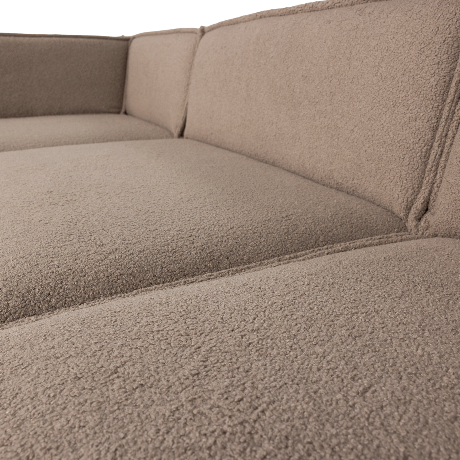 MANU CHAISE LONGUE SOFA LEFT TEDDY TAUPE [fsc]