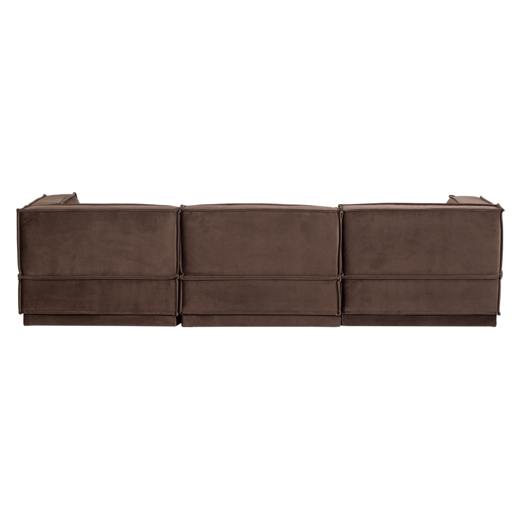 MANU CHAISE LONGUE SOFA LEFT VELVET BROWN [fsc]
