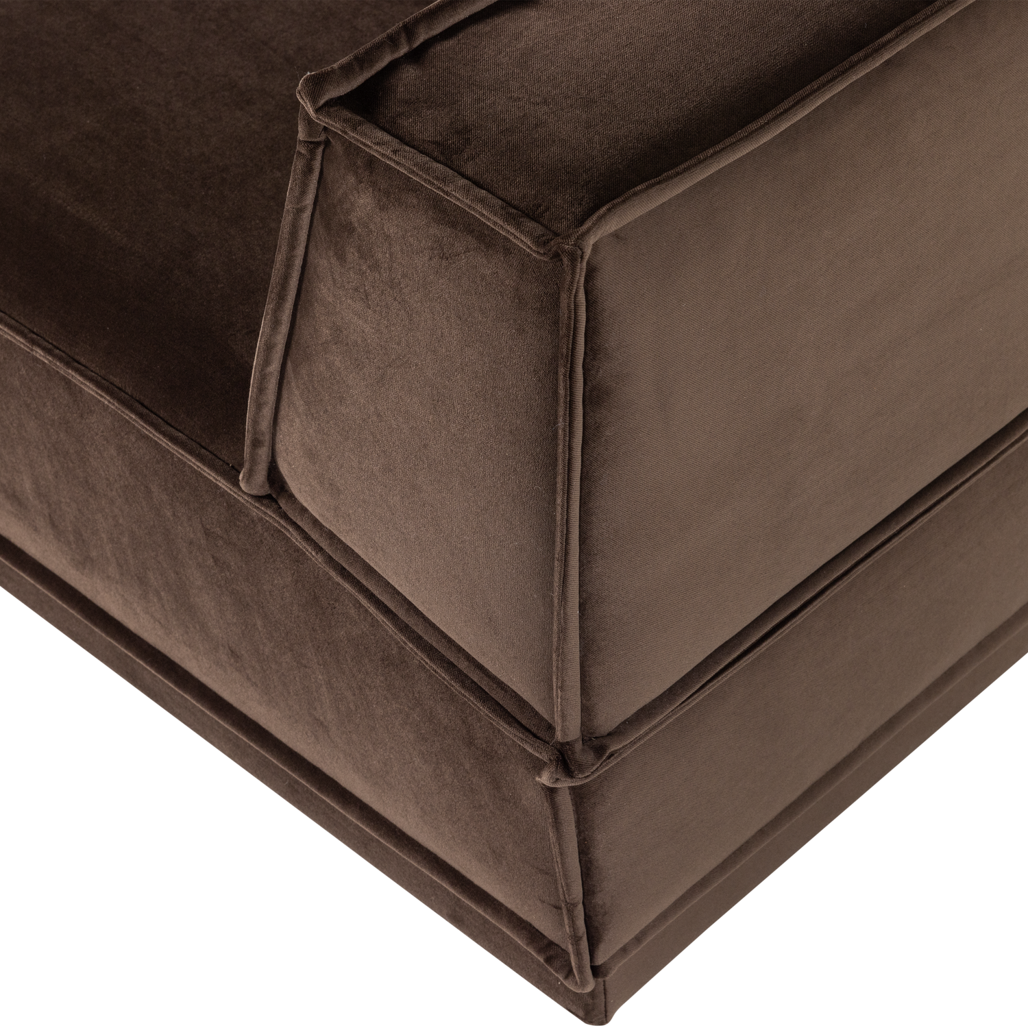 MANU CHAISE LONGUE SOFA LEFT VELVET BROWN [fsc]