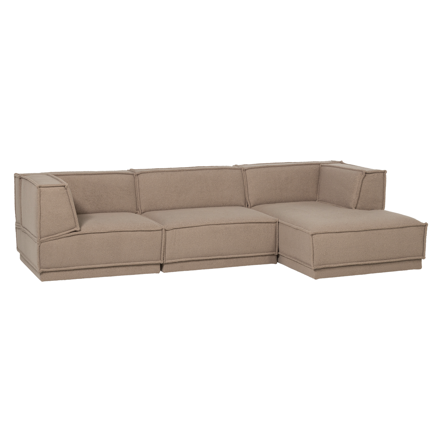 MANU CHAISE LONGUE SOFA RIGHT TEDDY TAUPE [fsc]