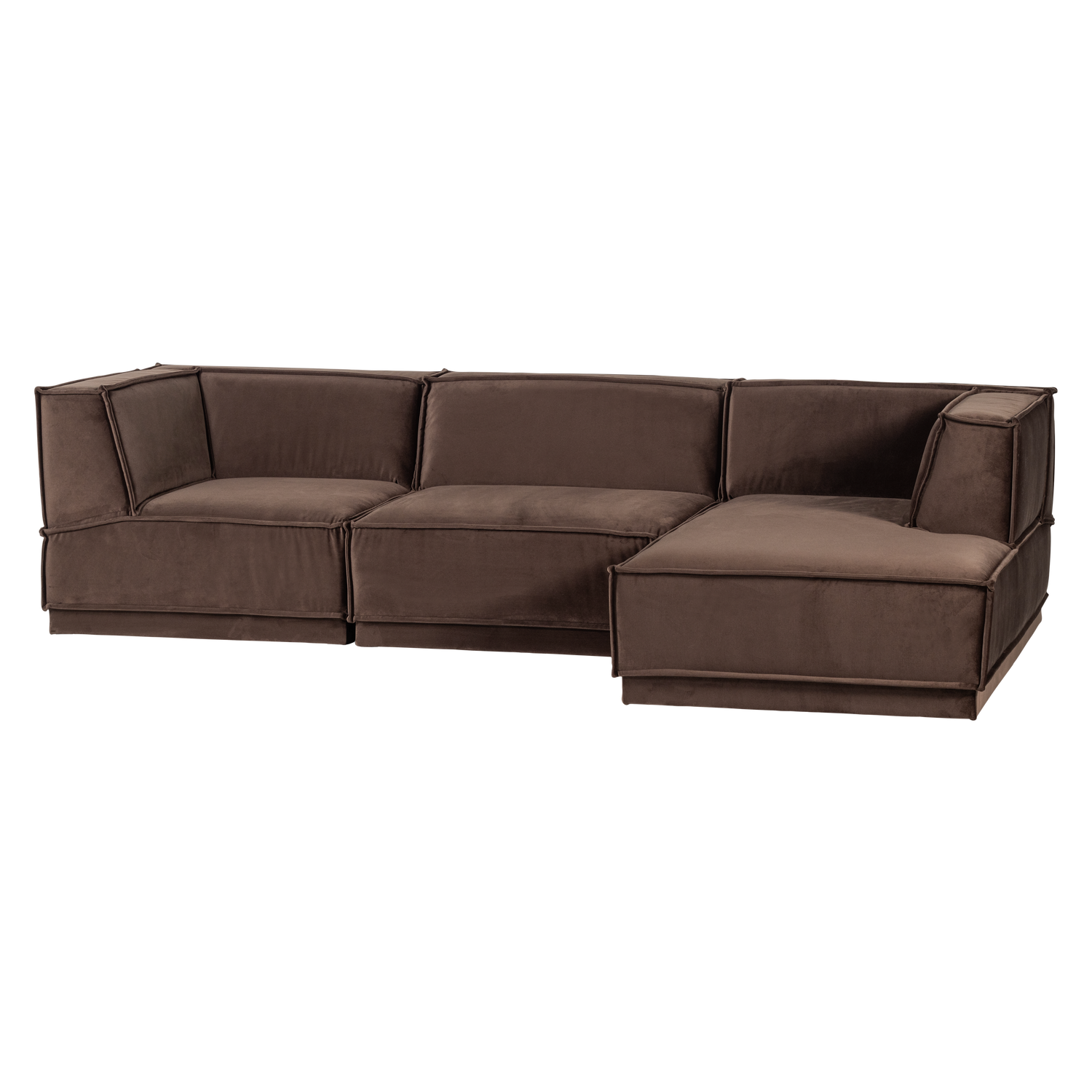 MANU CHAISE LONGUE SOFA RIGHTVELVET BROWN [fsc]