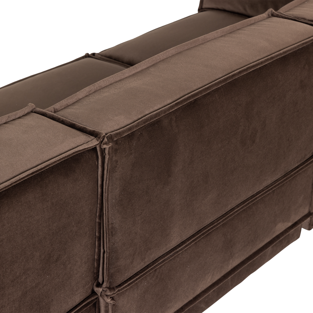 MANU CHAISE LONGUE SOFA RIGHTVELVET BROWN [fsc]