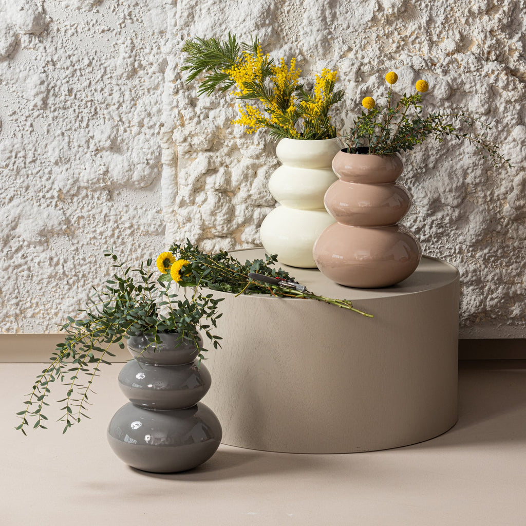 TERA VASE METAL HIGH GLOSS LIGHT YELLOW