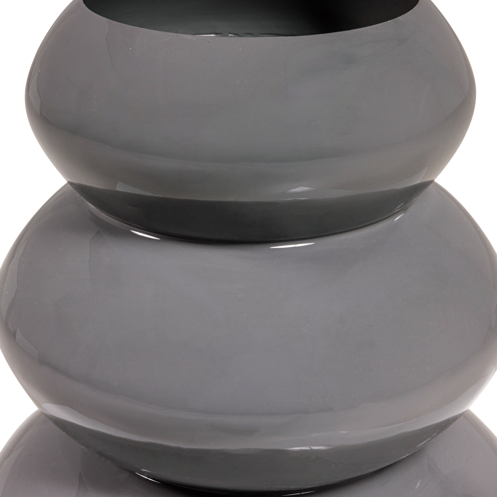 TERA VASE METAL HIGH GLOSS LIGHT GREY