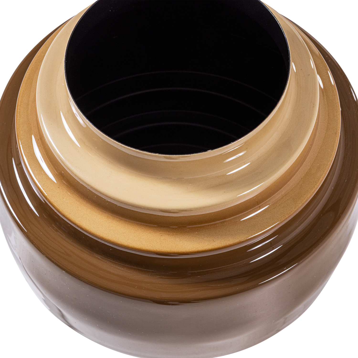 ORBA VASE 36X24 CM METAL HIGH GLOSS SAND