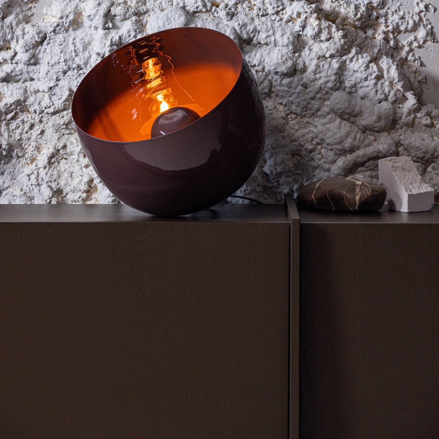 MERO TABLE LAMP 34XO35 CM METAL HIGH GLOSS BROWN