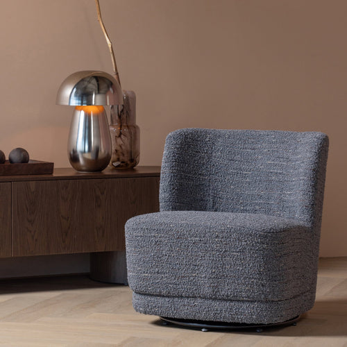 ATTY SWIVEL ARMCHAIR CHUNKY MELANGE GREY [fsc]