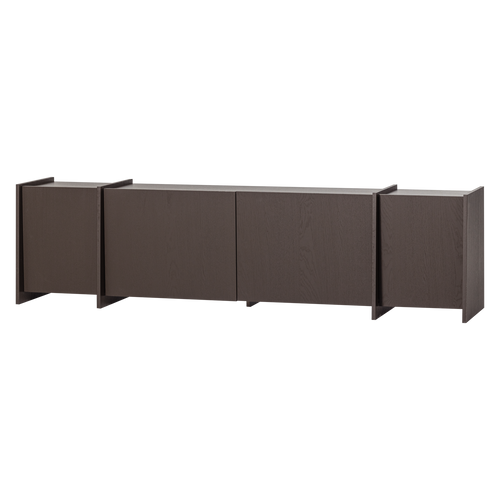 BROCK TV UNIT 200 CM ASH VENEER MID BROWN [fsc]