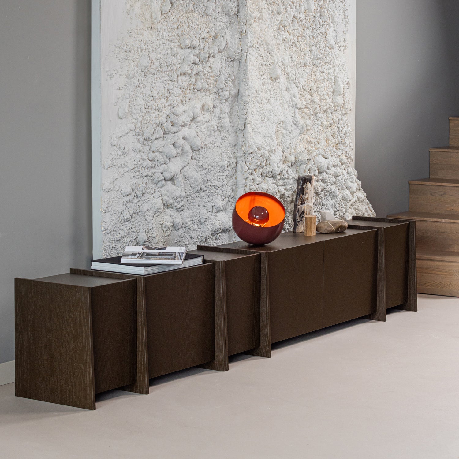 BROCK TV UNIT 102 CM ASH VENEER MID BROWN [fsc]