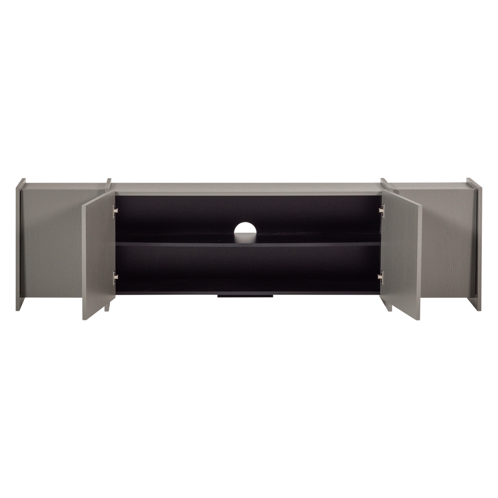 BROCK TV UNIT 200 CM ASH VENEER WARM GREY [fsc]