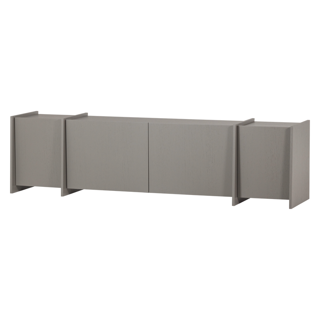 BROCK TV UNIT 200 CM ASH VENEER WARM GREY [fsc]