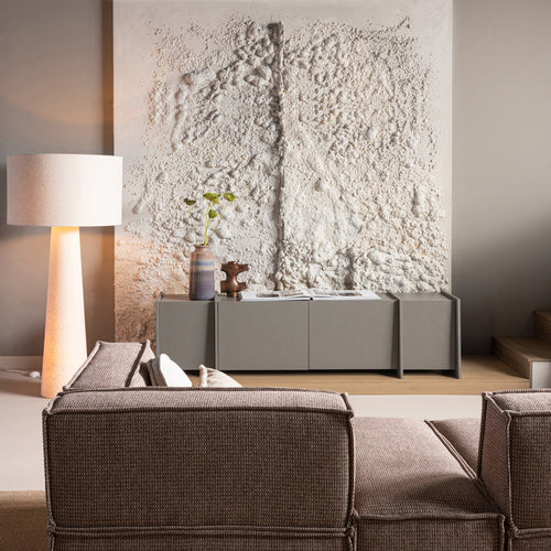 BROCK TV UNIT 200 CM ASH VENEER WARM GREY [fsc]