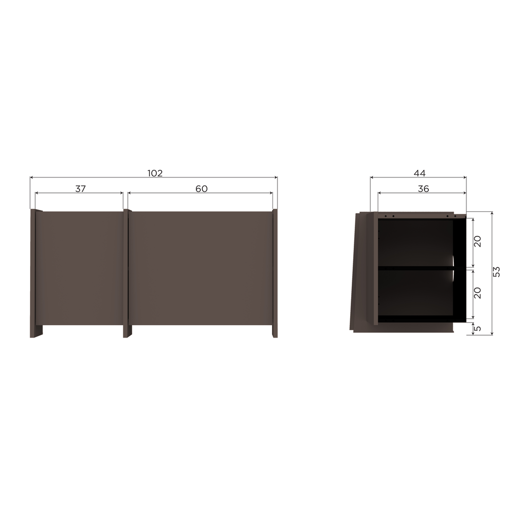 BROCK TV UNIT 102 CM ASH VENEER MID BROWN [fsc]