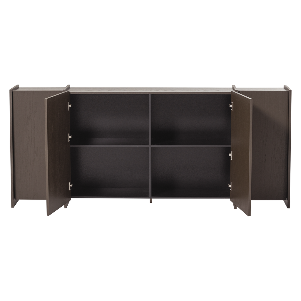 BROCK SIDEBOARD 200 CM ASH VENEER MID BROWN [fsc]