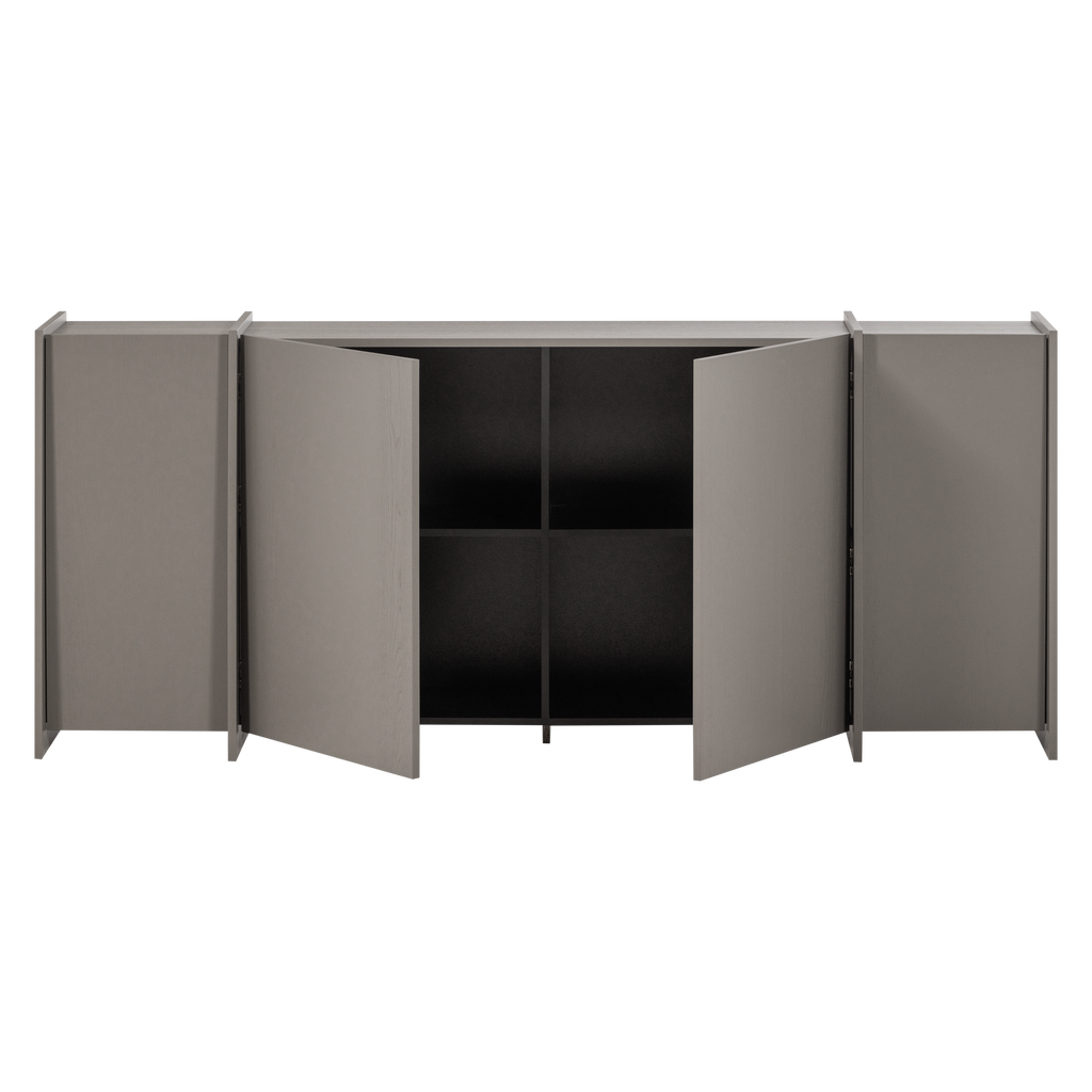 BROCK SIDEBOARD 200 CM ASH VENEER WARM GREY [fsc]