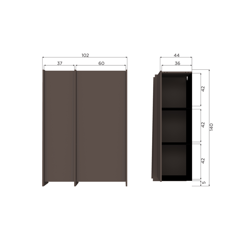 BROCK 2-DOORS CABINET ASH VENEER MID BROWN [fsc]