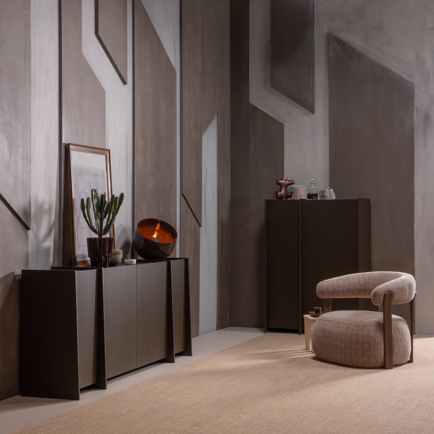 BROCK 2-DOORS CABINET ASH VENEER MID BROWN [fsc]